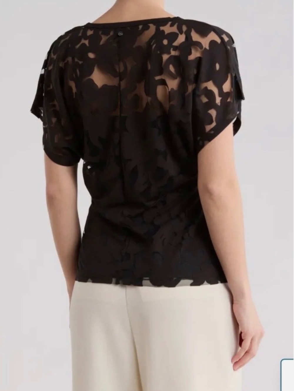 NWT BOSS EBASI FLORAL TOP - BLACK - sz L - Picture 2 of 5